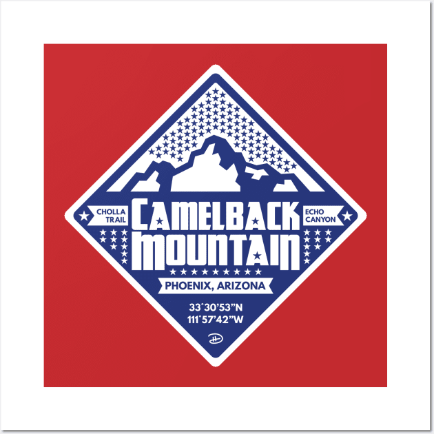 Camelback Mountain (Blue) - Americana Wall Art by dhartist